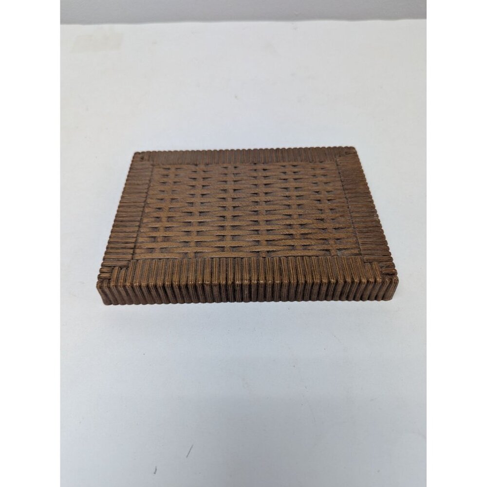 Vintage Homco Syroco Basket Weave Wall Shelf 5”x7” 1978 #3323